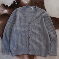 old LACOSTE rib knit cardigan | Vintage.City 古着屋、古着コーデ情報を発信