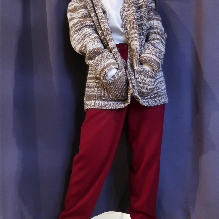 mix color wool knit cardigan | Vintage.City 古着屋、古着コーデ情報を発信