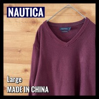 【NAUTICA】ニット セーター 刺繍ロゴ Vネック ノーティカ US古着 | Vintage.City ヴィンテージ 古着