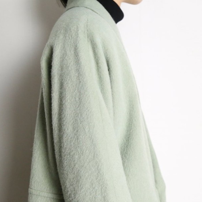 mint green shawl collar wool long coat | Vintage.City 빈티지숍, 빈티지 코디 정보