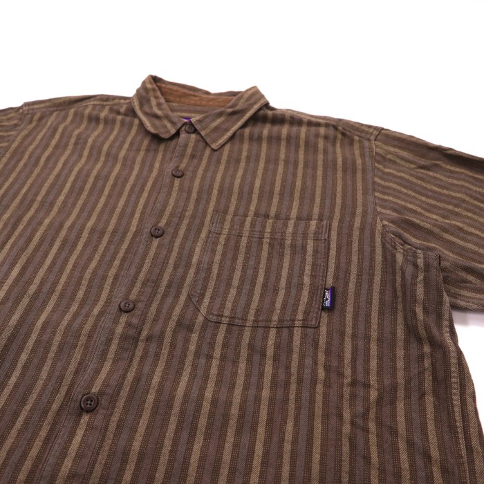 PATAGONIA フランネルシャツ L ブラウン ストライプ ルーマニア製 | Vintage.City 古着屋、古着コーデ情報を発信
