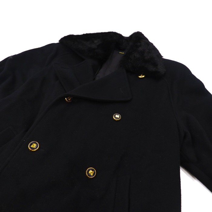VALENZA PO SPORTS ダブルブレストコート 40 ブラック ファー | Vintage.City 古着屋、古着コーデ情報を発信