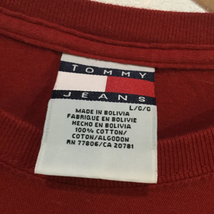 『送料無料』Tommy Jeans ロゴプリント入りロンTee Lサイズ 赤 | Vintage.City 빈티지숍, 빈티지 코디 정보