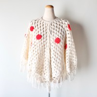 Vintage crochet knit poncho | Vintage.City 빈티지숍, 빈티지 코디 정보