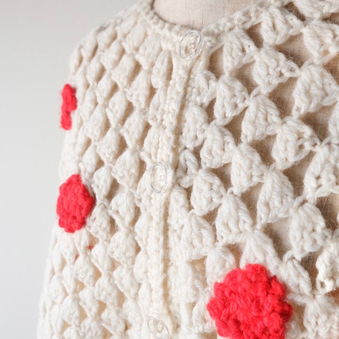 Vintage crochet knit poncho | Vintage.City 古着屋、古着コーデ情報を発信