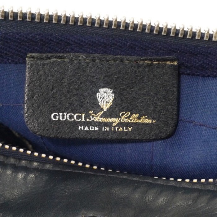 OLD Gucci 革2本シェリーラインボストン（青・中） | Vintage.City 古着屋、古着コーデ情報を発信