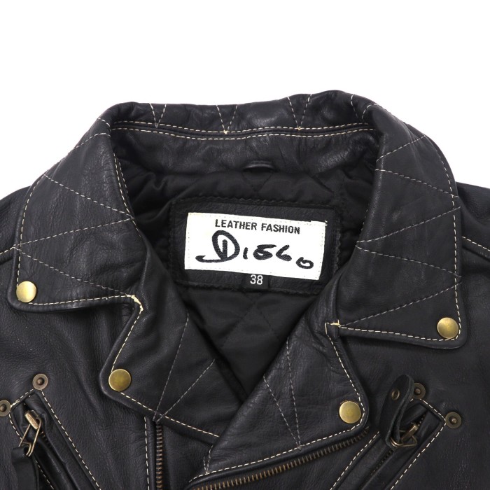 DISCO ダブルライダースジャケット 38 ブラック | Vintage.City 古着屋、古着コーデ情報を発信