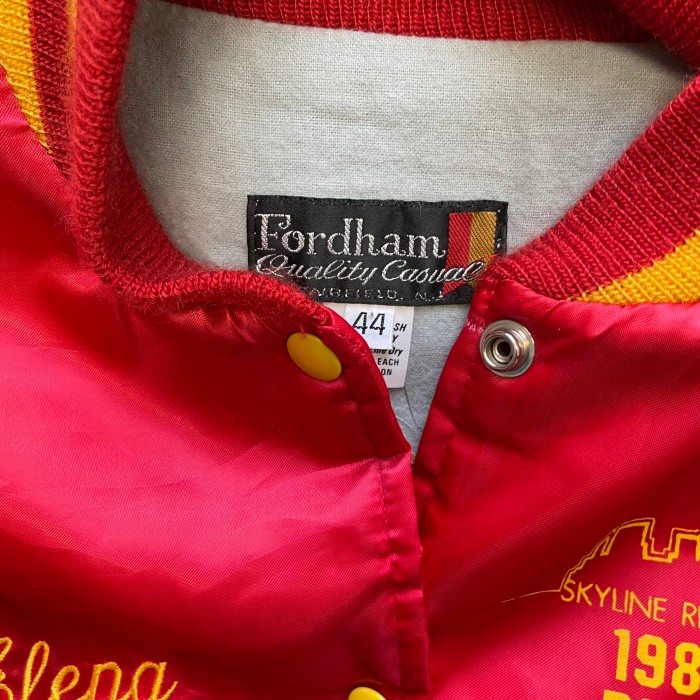 80s fordham red stadium jumper | Vintage.City 빈티지숍, 빈티지 코디 정보