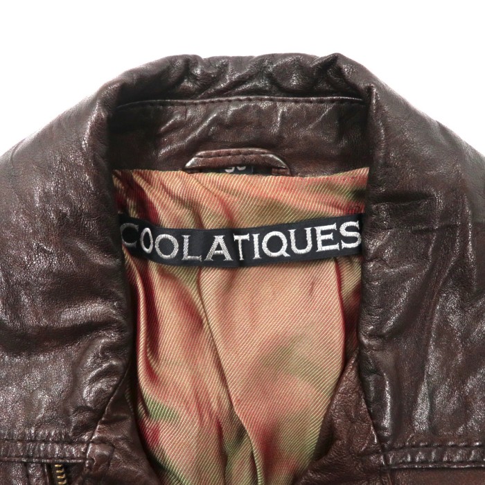 COOLATIQUES ダブルライダースジャケット 38 ブラウン ラムレザー | Vintage.City 古着屋、古着コーデ情報を発信