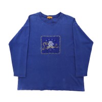LANCEL クルーネックスウェット M ブルー コットン ロゴ刺繍 日本製 | Vintage.City 古着屋、古着コーデ情報を発信