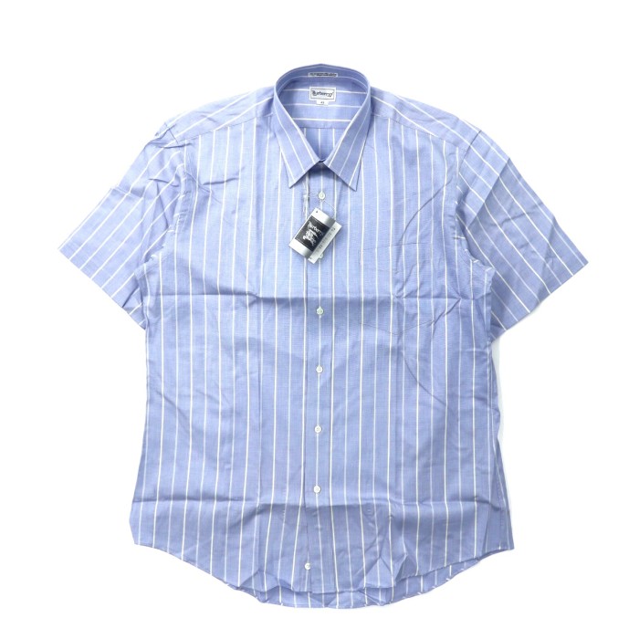 BURBERRYS 半袖シャツ 43 ブルー ストライプ コットン 未使用品 | Vintage.City 古着屋、古着コーデ情報を発信