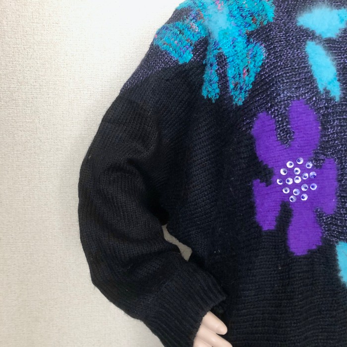 花モチーフ スパンコール セーター | Vintage.City 古着屋、古着コーデ情報を発信