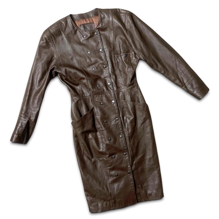 US 80s Leather Romantic Dress | Vintage.City 古着屋、古着コーデ情報を発信