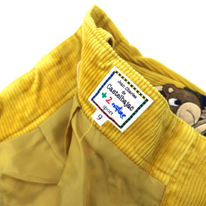 CASTELBAJAC コーデュロイパンツ 9 イエロー ロゴ キャラクター刺繍 | Vintage.City 古着屋、古着コーデ情報を発信