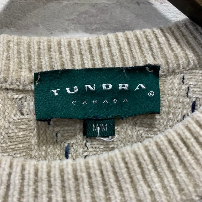 カナダ製 TUNDRA ツンドラ 総柄ニット 3Dニット 立体ニット | Vintage.City