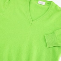 90s ITALY BENETTON Lime green Vneck knit | Vintage.City ヴィンテージ 古着
