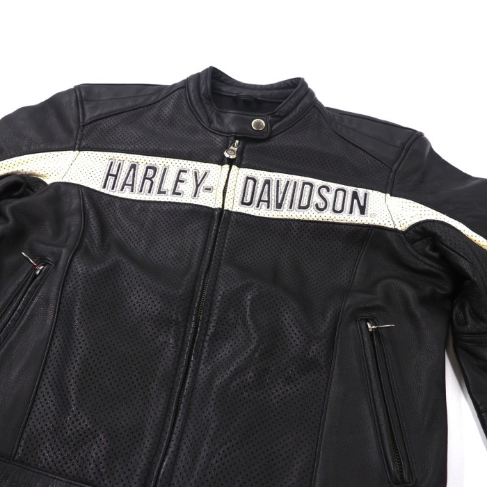 HARLEY DAVIDSON ライダースジャケット L パンチングレザー | Vintage.City