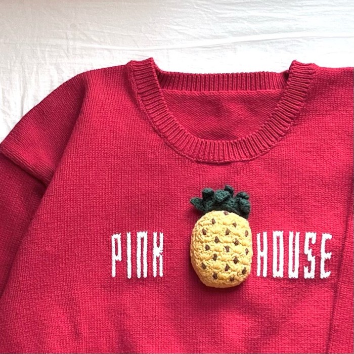 1992SS vintage＂PINK HOUSE＂パイナップルコットンニット | Vintage.City 古着屋、古着コーデ情報を発信