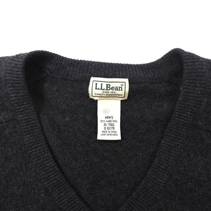 L.L.BEAN Vネックニットセーター XL グレー ウール ビッグサイズ | Vintage.City 古着屋、古着コーデ情報を発信