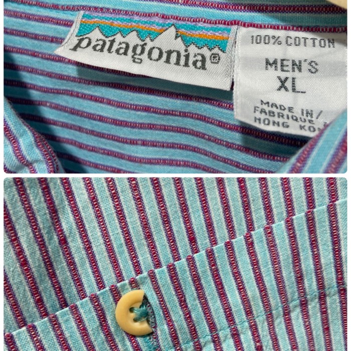 『送料無料』patagonia パタゴニア　白タグ　90s ストライプシャツ　X | Vintage.City 古着屋、古着コーデ情報を発信