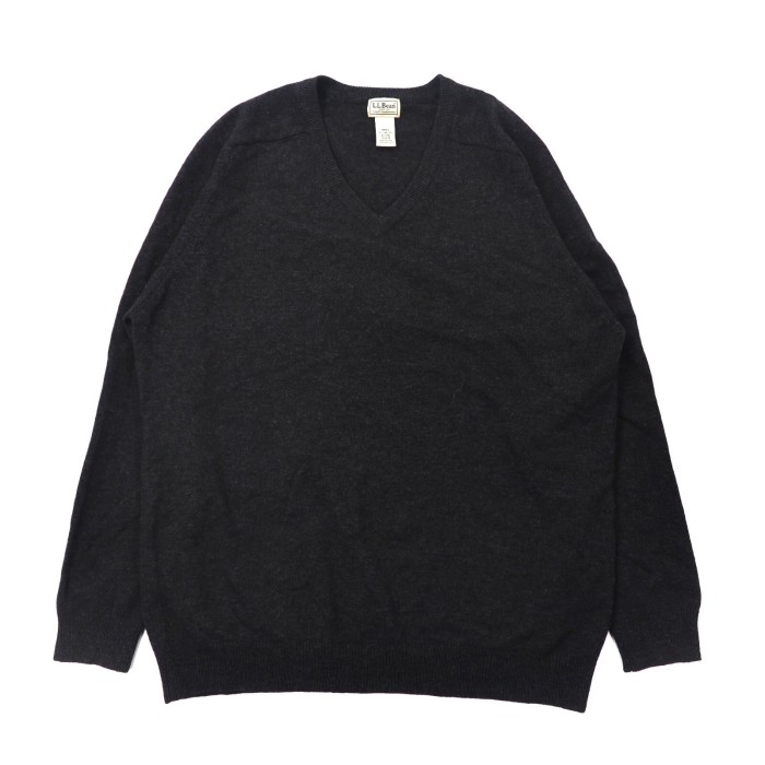 L.L.BEAN Vネックニットセーター XL グレー ウール ビッグサイズ | Vintage.City 古着屋、古着コーデ情報を発信