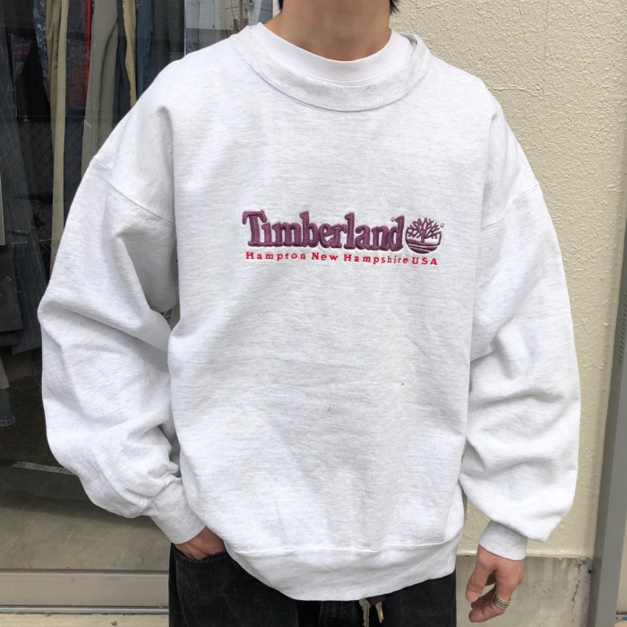 ティンバーランド　スウェット　トレーナー　人気カラー　刺繍ロゴ　90s