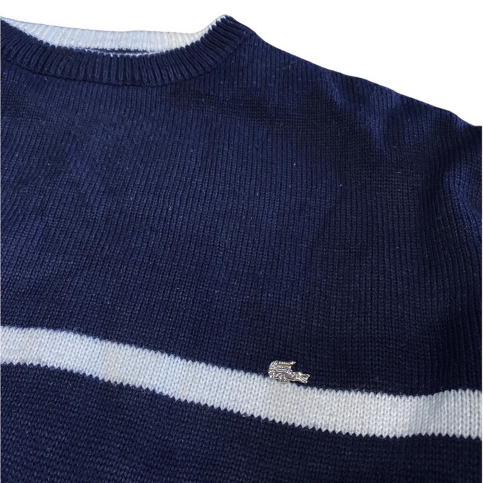bootleg LACOSTE border knit sweater | Vintage.City Vintage Shops, Vintage Fashion Trends