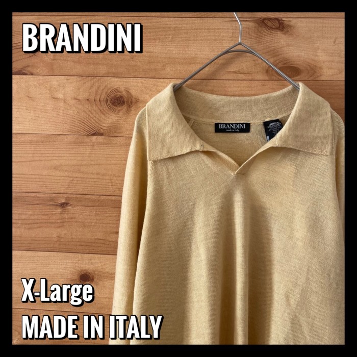 BRANDINI】イタリア製 薄手 デザインニット タグ付き XL EU古着
