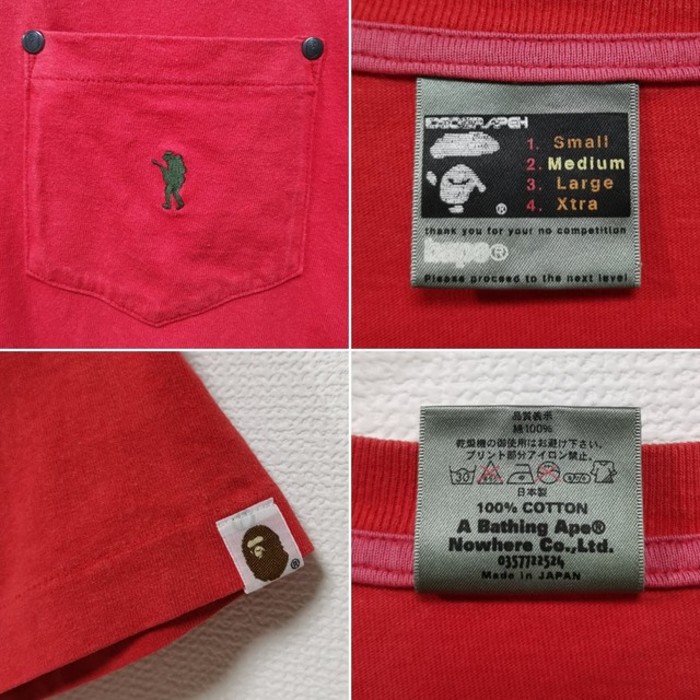 M 90s エイプ APE フットソルジャー ポケット Tシャツ ポケT | Vintage.City 古着屋、古着コーデ情報を発信