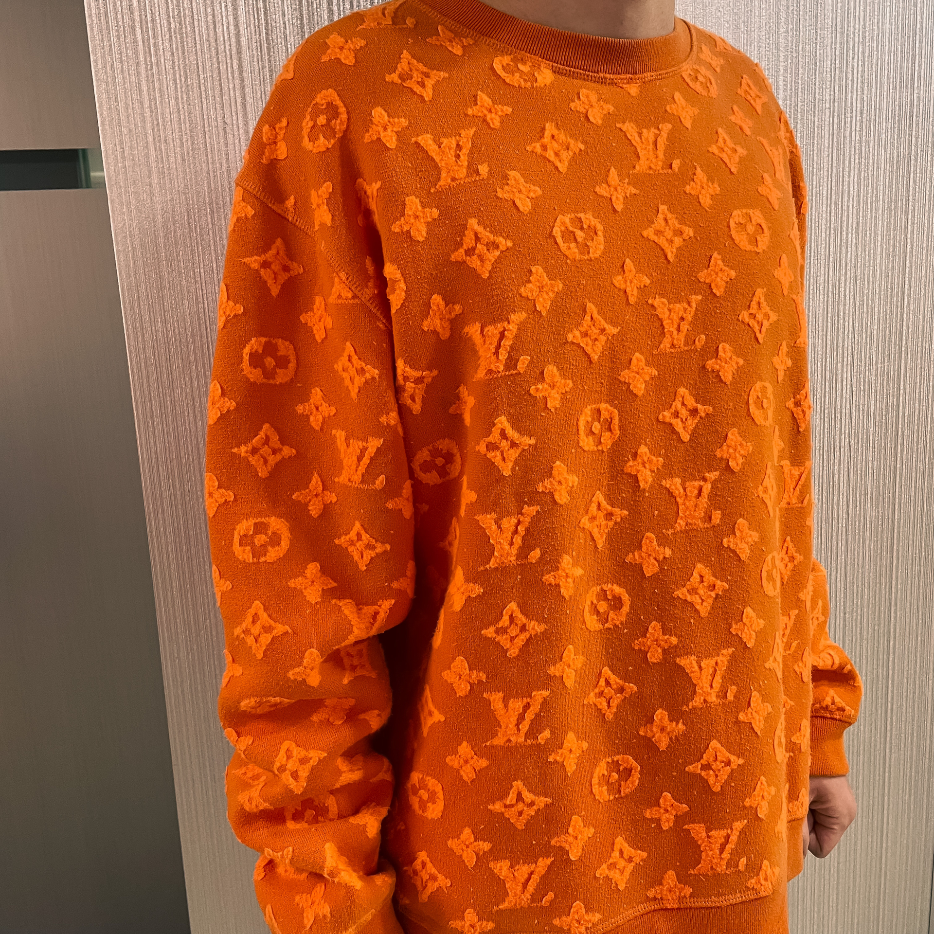 生産完了商品 LOUIS VUITTON モノグラム セーター ニット オレンジ