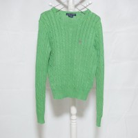 Ralph Lauren Cotton Knit Sweater Green | Vintage.City ヴィンテージ 古着