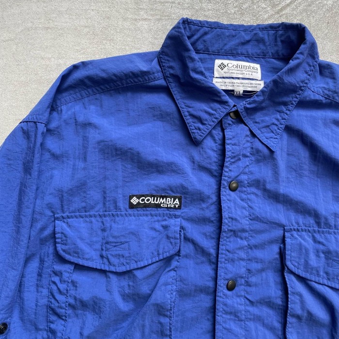 90s Columbia nylon shirt / blue | Vintage.City 빈티지숍, 빈티지 코디 정보