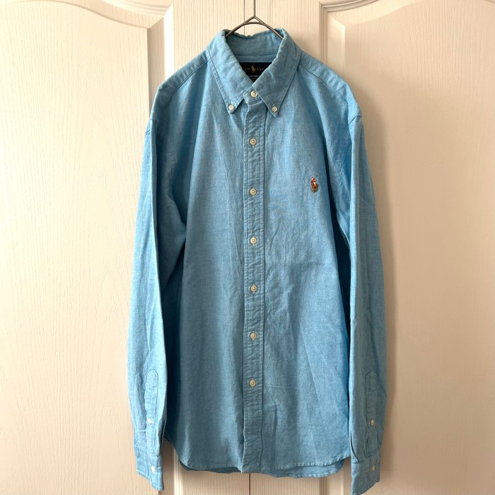 Ralph Lauren ラルフローレン オックスフォードシャツ ブルー M | Vintage.City 古着屋、古着コーデ情報を発信