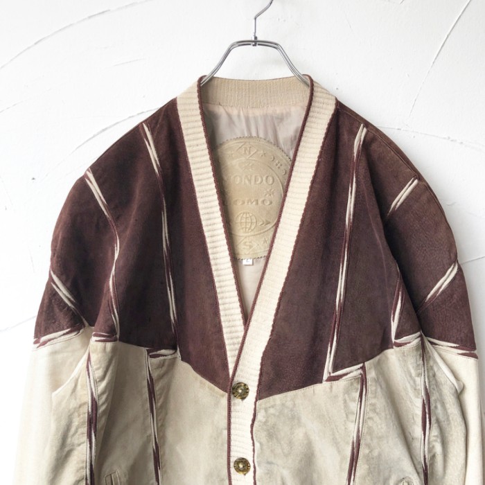 Leather switching cardigan レザー切り替えカーディガン | Vintage.City Vintage Shops, Vintage Fashion Trends