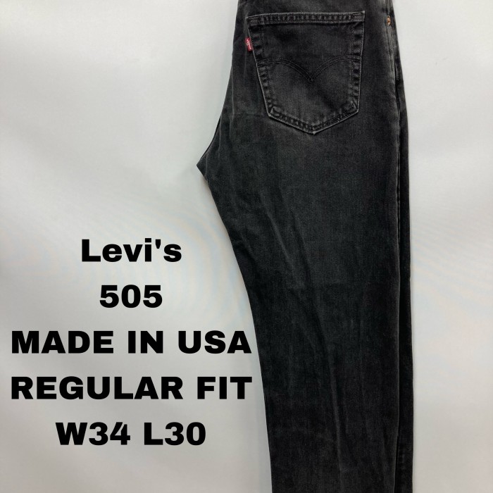90s Levi's505 ブラック アメリカ製 W34裾幅20cm