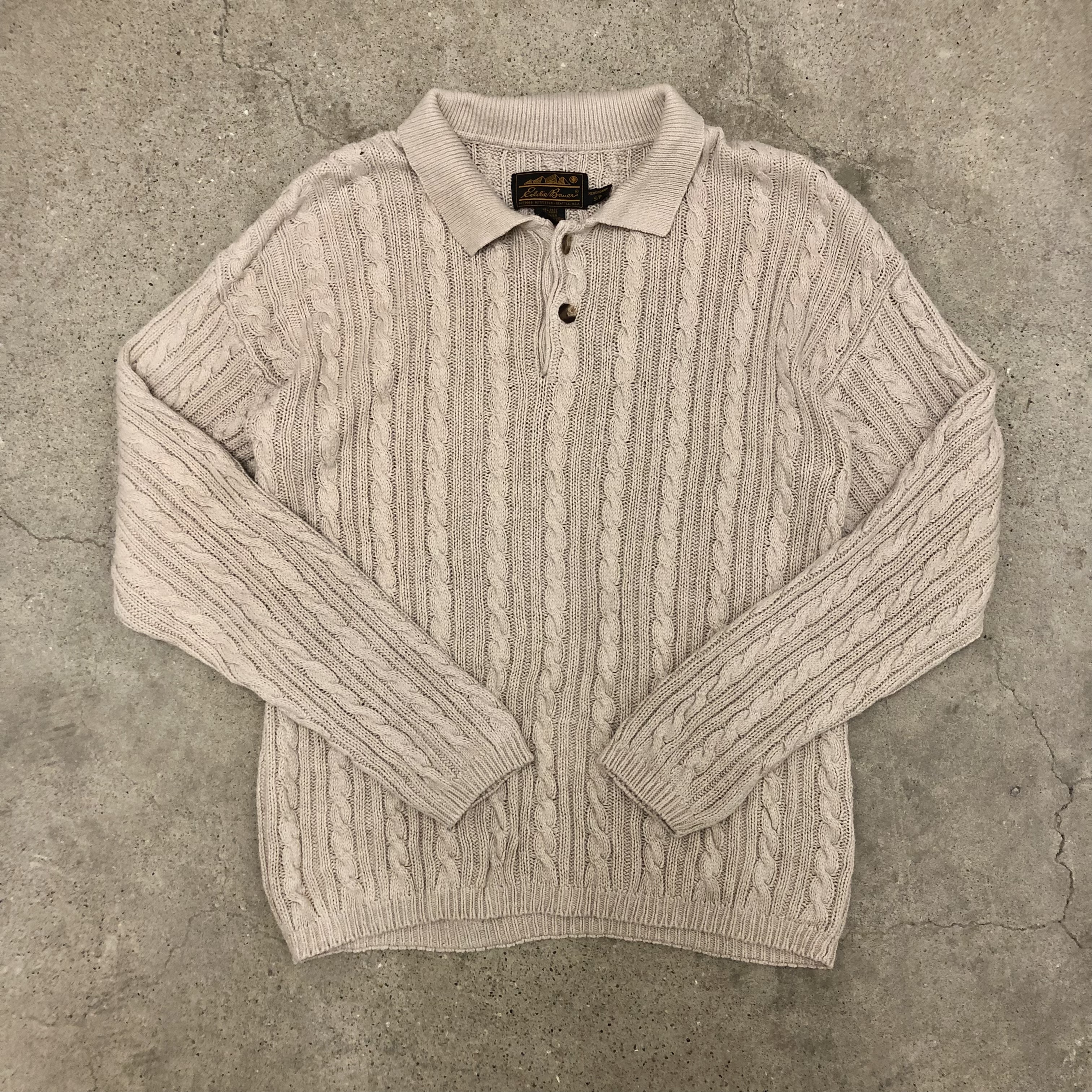 90s Eddie Bauer/Knit polo shirt/黒タグ/香港製 | Vintage.City