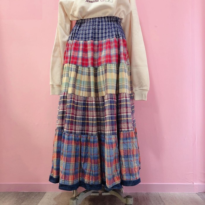 vintage check pattern skirt | Vintage.City 빈티지숍, 빈티지 코디 정보