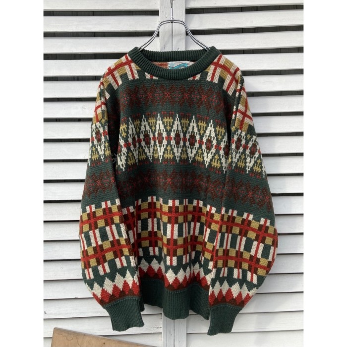 knit sweater 総柄ニットセーター メンズL | Vintage.City 古着屋、古着コーデ情報を発信