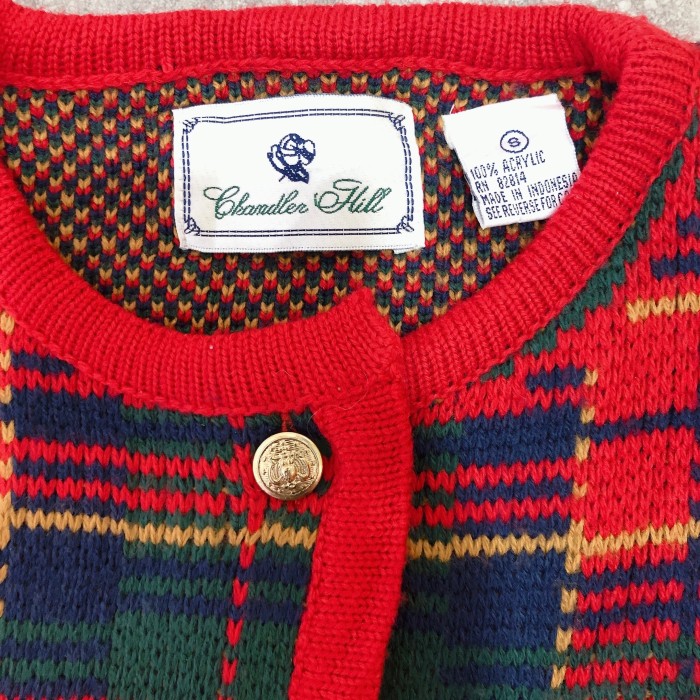 check pattern knit cardigan | Vintage.City 古着屋、古着コーデ情報を発信
