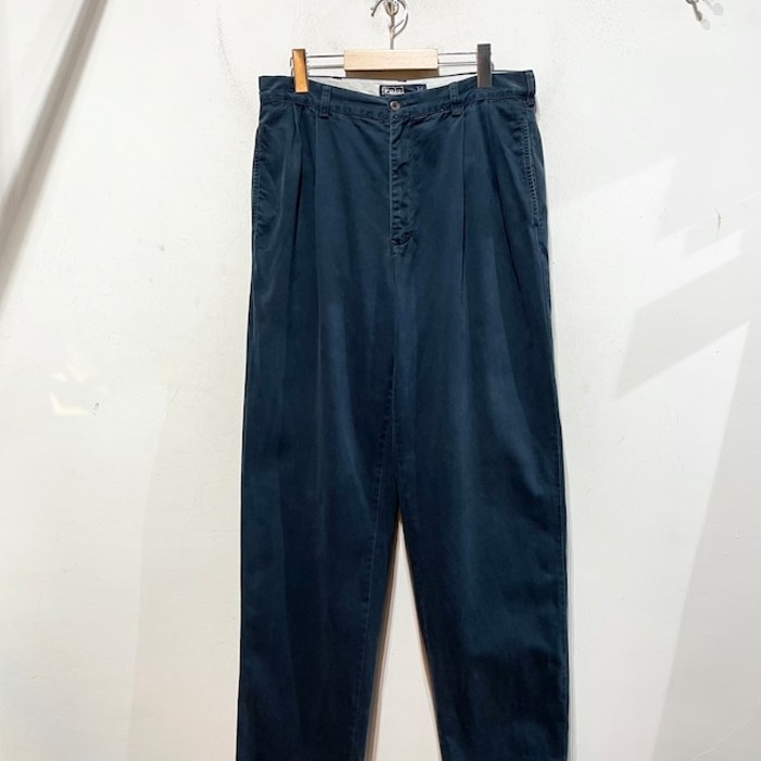 “Ralph Lauren” 2Tuck Chino Trousers NAVY | Vintage.City 빈티지숍, 빈티지 코디 정보