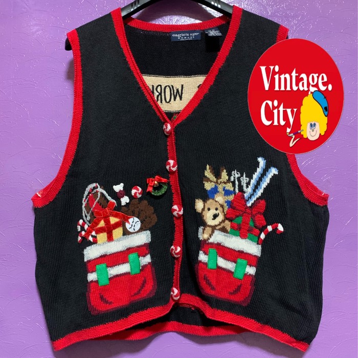 8)クリスマスニットベスト | Vintage.City 古着屋、古着コーデ情報を発信