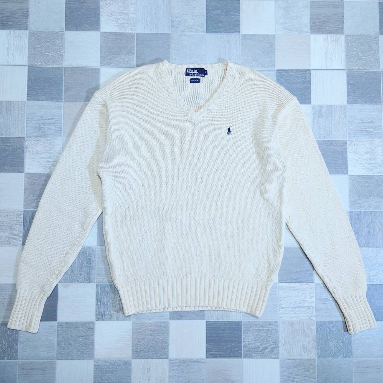 正規品 コットンニット Poloラルフローレン/ポニー刺繍 90s セーター 