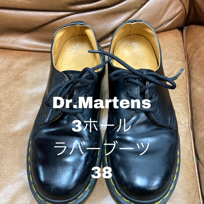 Dr.Martens 3ホール　ラバーブーツ　黒　38 | Vintage.City 古着屋、古着コーデ情報を発信