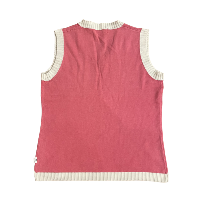 Courreges Logo Knit Vest Pink/White | Vintage.City 古着屋、古着コーデ情報を発信