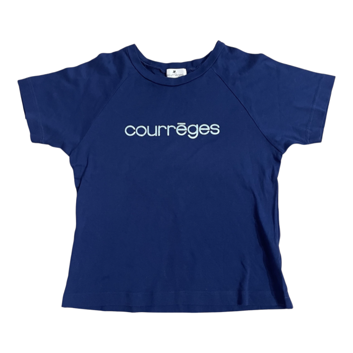 Courreges Front Logo Tee Blue | Vintage.City Vintage Shops, Vintage Fashion Trends