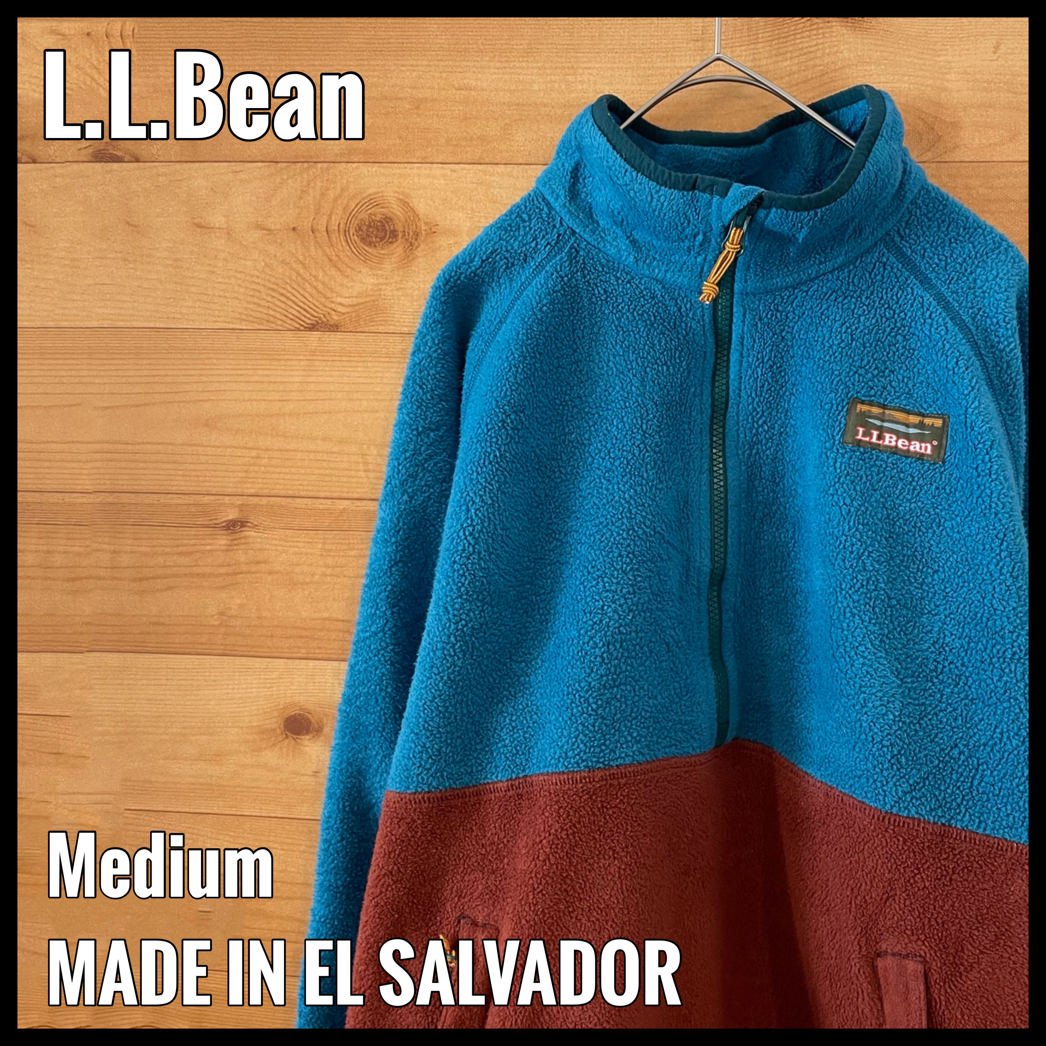 L.L.Bean】フリース ハーフジップ ロゴ M バイカラー US古着 | Vintage 