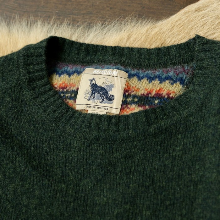 送料無料〉80s ラムウール エルボーパッチ ニットセーター | Vintage.City