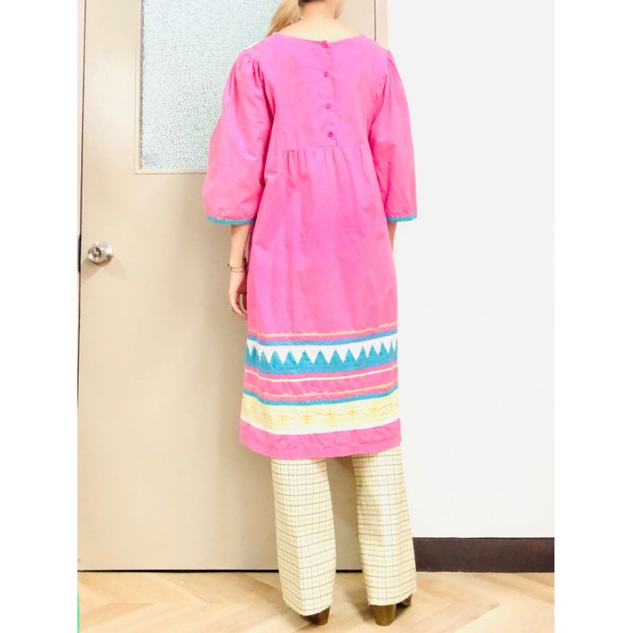 Vintage pink patchwork dress | Vintage.City 빈티지숍, 빈티지 코디 정보