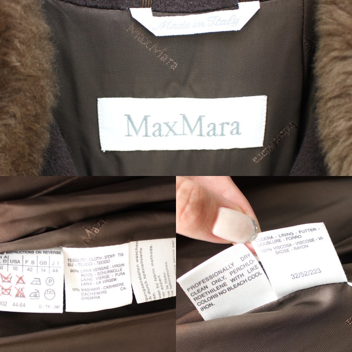 マックスマーラ 白タグ カシミヤ混長袖ニットセーター マフラー付き 黒 S