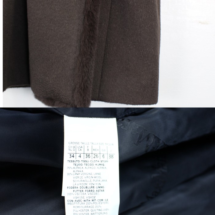 MAX MARA マックスマーラ白タグラパンファーアルパカショールカラーコート | Vintage.City 古着屋、古着コーデ情報を発信